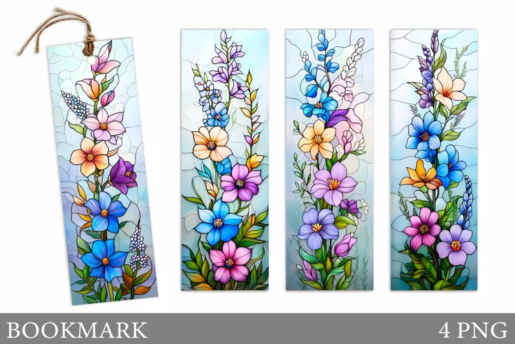Flowers Bookmark Design. Floral Bookmark Sublimation