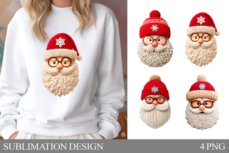 Crochet Santa Claus Sublimation. Santa Claus T-Shirt Design