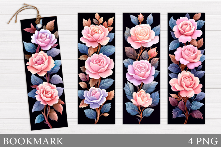 Roses Bookmark Sublimation. Flowers Bookmark Design