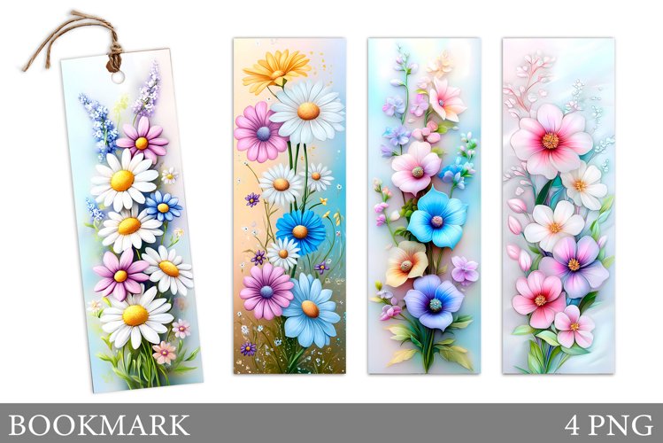 Flowers Bookmark Design. Floral Bookmark Sublimation example image 1