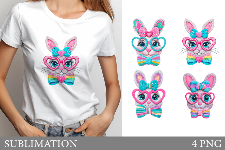 Cute Bunny Sublimation. Cute Bunny T-Shirt Design