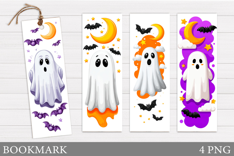 Cute Ghost Bookmark Design. Halloween Bookmark Printable