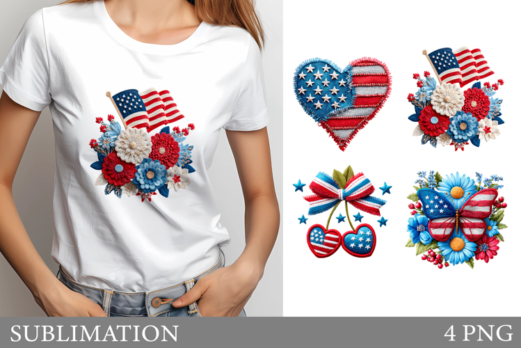 Denim Patriotic Sublimation. Patriotic T-Shirt Design