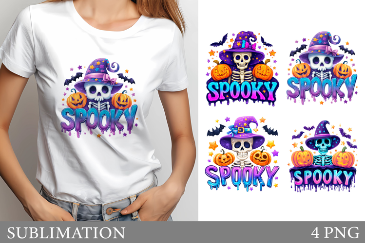 Skeleton Sublimation. Halloween Skeleton T-Shirt Design