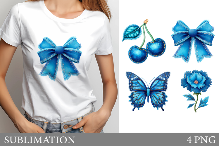 Denim Patchwork Sublimation. Denim Patchwork T-Shirt Design