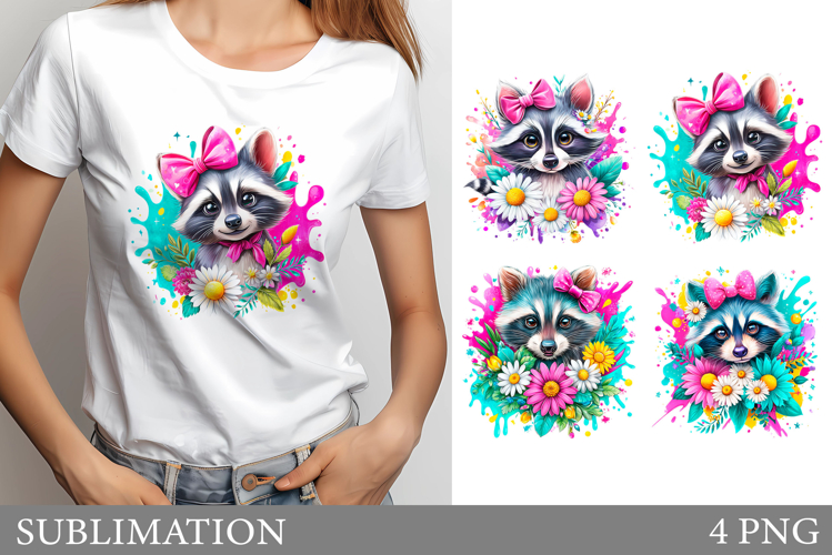 Cute Raccoon T-Shirt Design. Cute Raccoon Sublimation