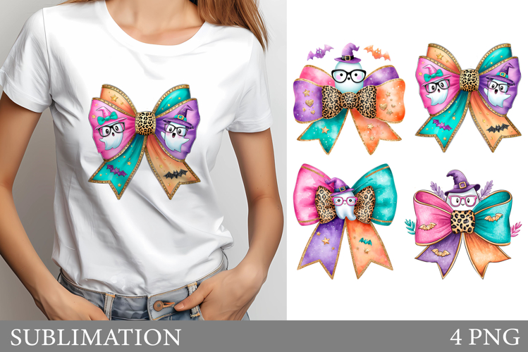Halloween Bow Sublimation. Halloween Bow T-Shirt Design