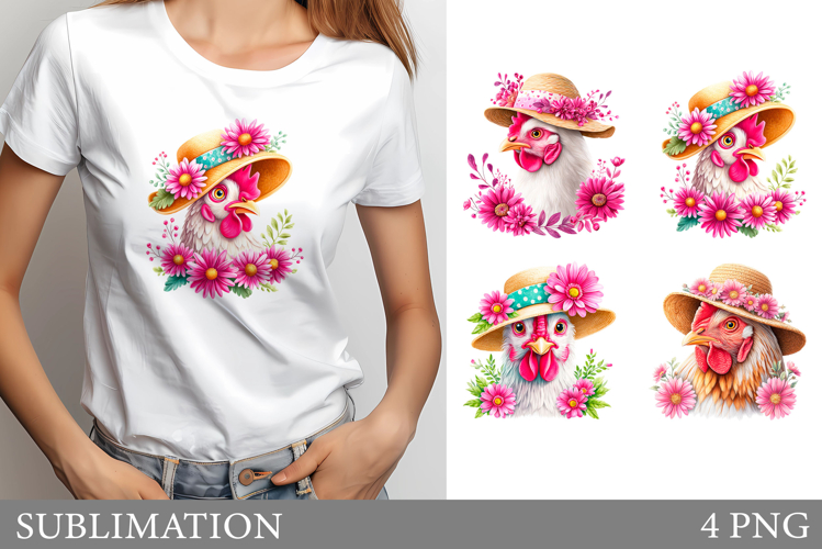 Funny Chicken Sublimation. Funny Chicken T-Shirt Design