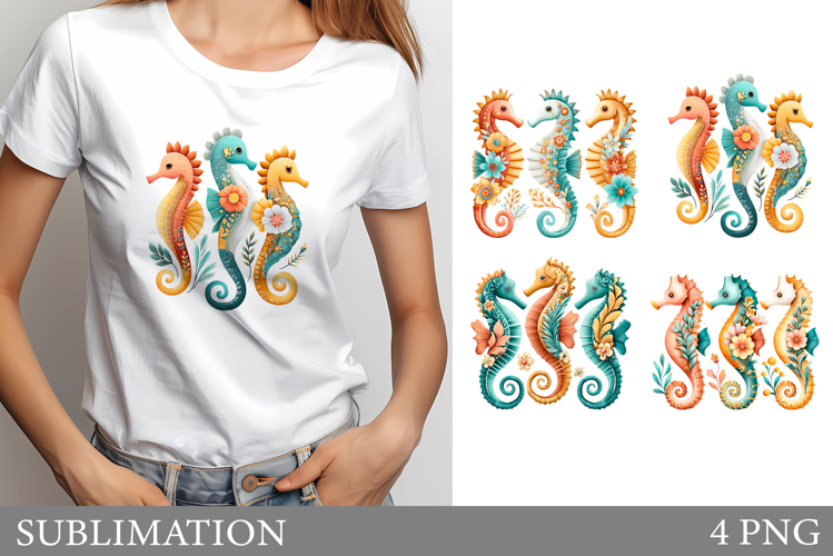 Seahorse T-Shirt Design. Seahorse Sublimation