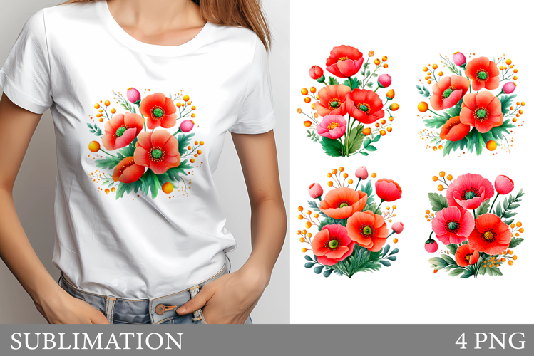 Flowers T-Shirt Design. Flowers Sublimation