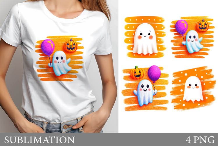 Cute Ghost T-Shirt Design. Cute Ghost Sublimation