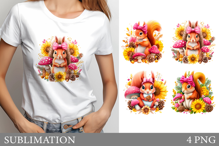 Cute Squirrel Sublimation. Cute Squirrel T-Shirt Design
