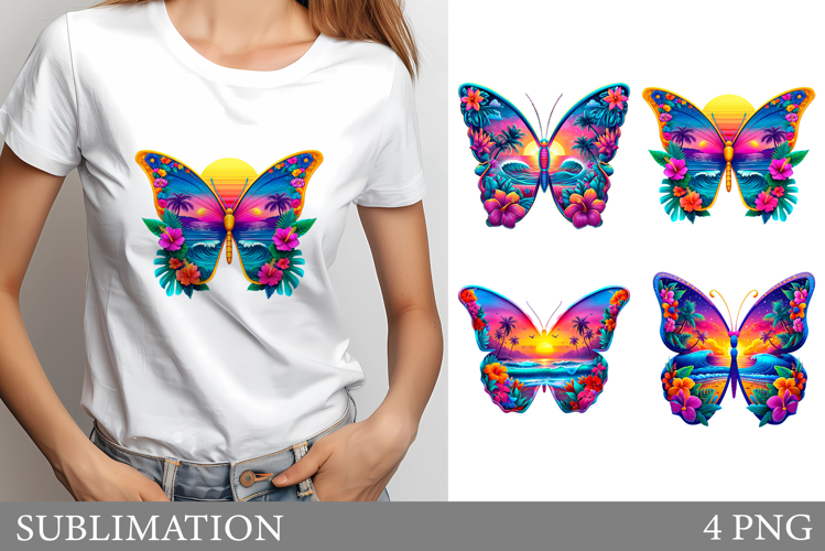 Butterfly T-Shirt Design. Butterfly Sublimation