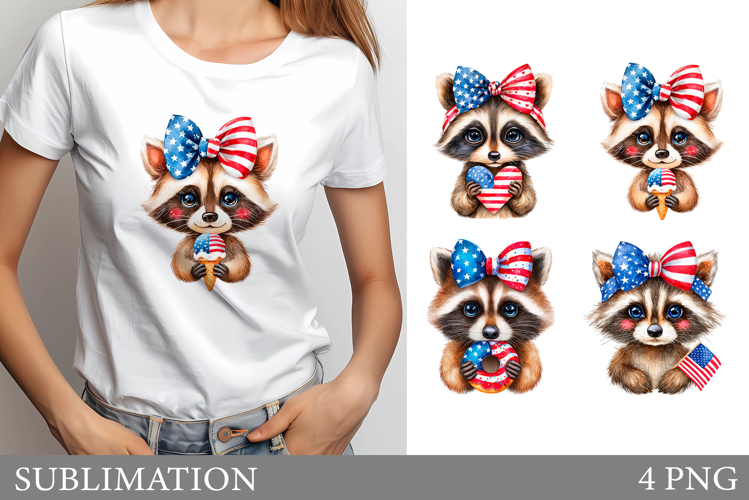 Patriotic Raccoon Sublimation. Patriotic Raccoon T-Shirt