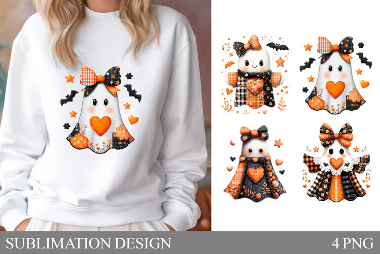 Cute Ghost Sublimation. Cute Ghost T-Shirt Design example image 1