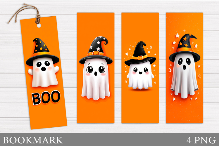 Cute Ghost Bookmark Design. Halloween Bookmark Printable