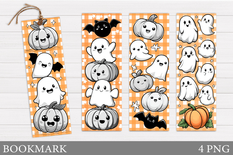 Cute Ghost Bookmark Design. Cute Halloween Bookmark