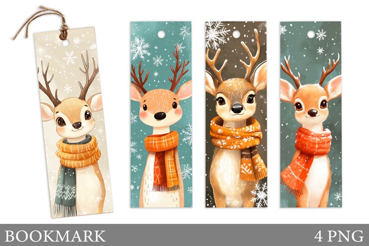 Christmas Deer Bookmark. Christmas Bookmark Sublimation