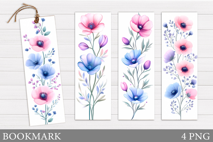 Floral Bookmark Sublimation. Flowers Bookmark Design