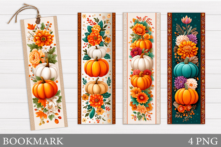 Pumpkin Bookmark Design. Fall Bookmark Printable