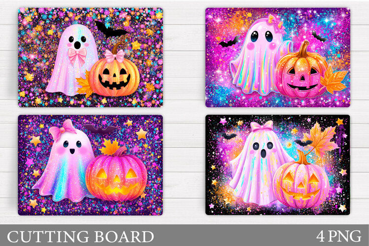 Ghost Cutting Board Sublimation. Halloween Cutting Board example image 1
