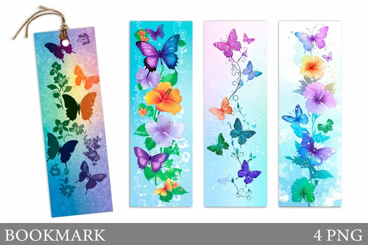 Butterflies Bookmark Design. Butterfly Bookmark Sublimation