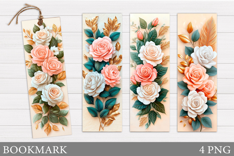 Roses Bookmark Sublimation. Flowers Bookmark Design