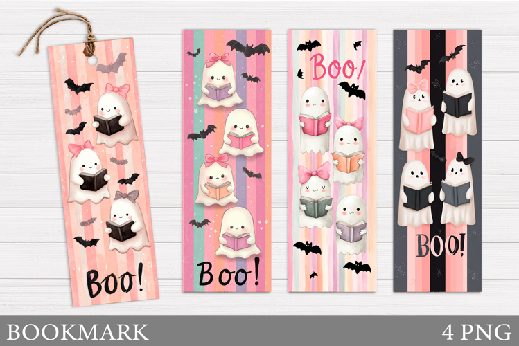 Cute Ghost Bookmark Printable. Cute Halloween Bookmark