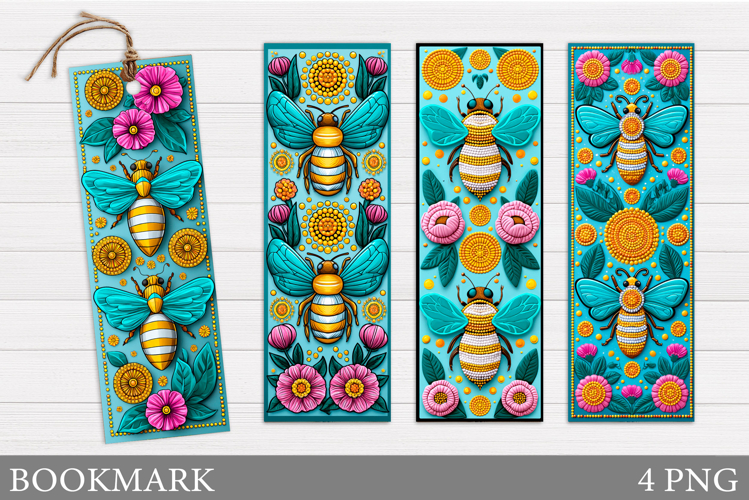 Bee Bookmark Design. Summer Bookmark Sublimation example image 1