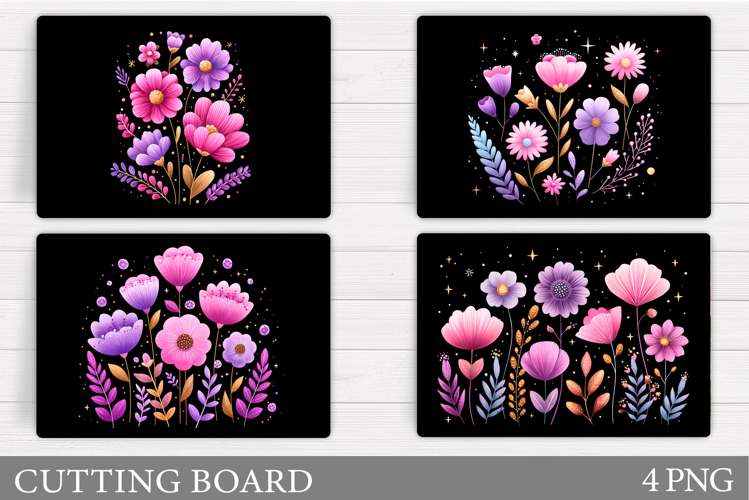 Flowers Cutting Board Sublimation. Wildflowers Cutting Board