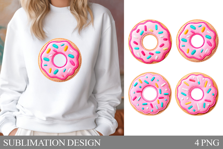 Pink Donut T-Shirt Design. Donut Sublimation
