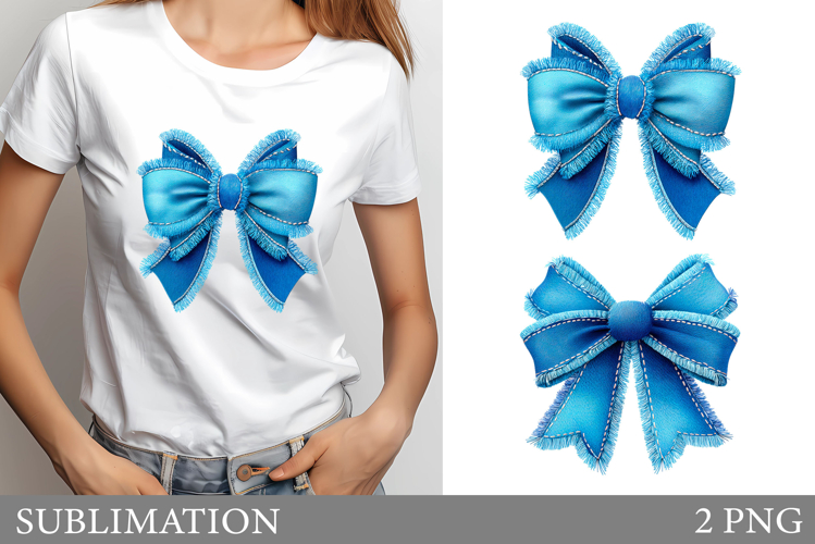 Denim Bow Sublimation. Denim Bow T-Shirt Design