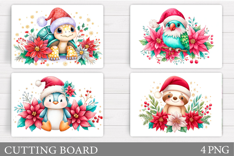 Christmas Cutting Board. Christmas Animals Cutting Board