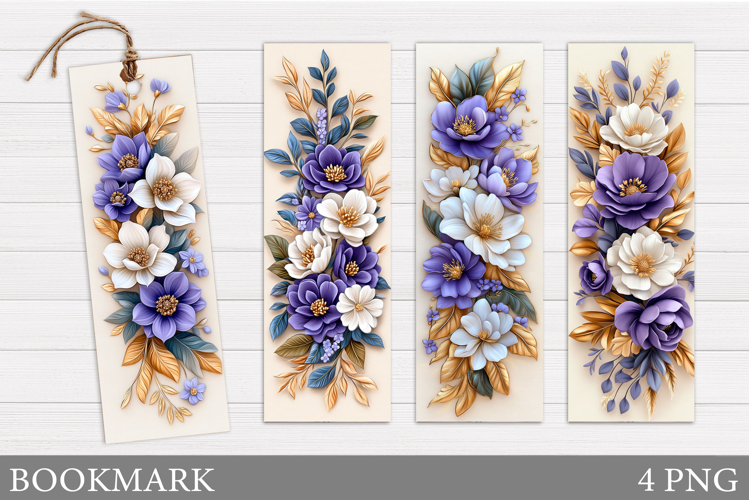 Floral Bookmark Sublimation. Flowers Bookmark Design
