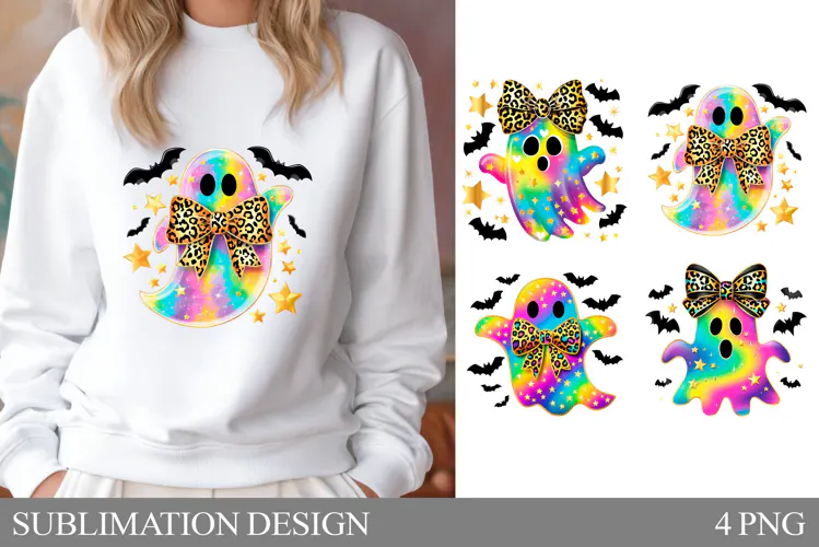Halloween Ghost T-Shirt Design. Cute Ghost Sublimation