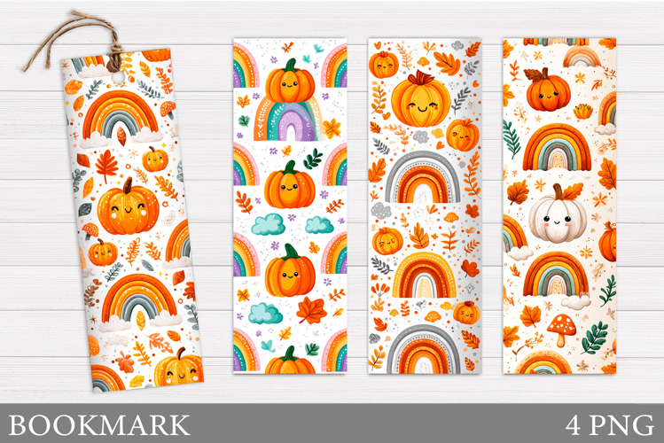 Cute Pumpkin Bookmark Design. Fall Bookmark Printable