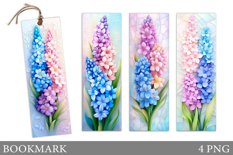 Hyacinths Bookmark Design. Flowers Bookmark Sublimation example image 1