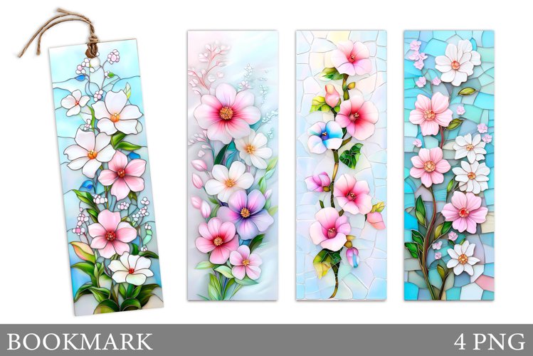 Flowers Bookmark Design. Floral Bookmark Sublimation example image 1