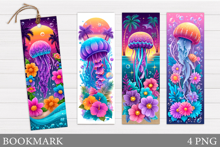 Jellyfish Bookmark Design. Sea Bookmark Design