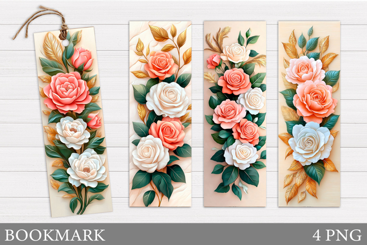 Roses Bookmark Sublimation. Flowers Bookmark Design