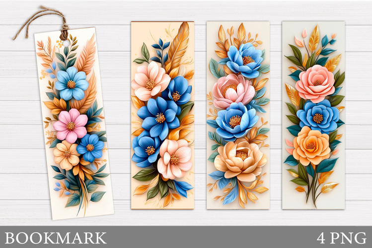 Floral Bookmark Sublimation. Flowers Bookmark Design