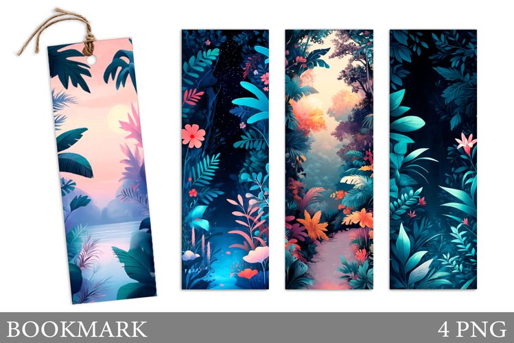 Tropical Leaves Bookmark. Tropical Bookmark Sublimation