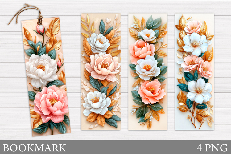 Floral Bookmark Design. Flowers Bookmark Sublimation