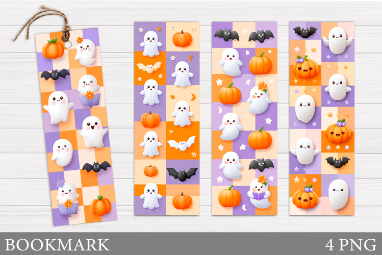 Cute Ghost Bookmark Design. Halloween Bookmark Printable