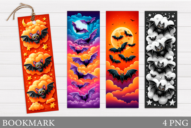 Bat Bookmark Design. Halloween Bookmark Sublimation