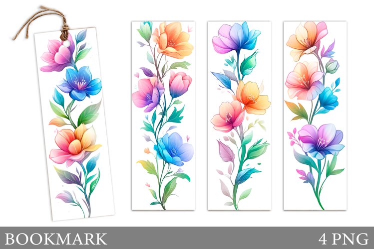 Floral Bookmark Design. Flowers Bookmark Sublimation example image 1