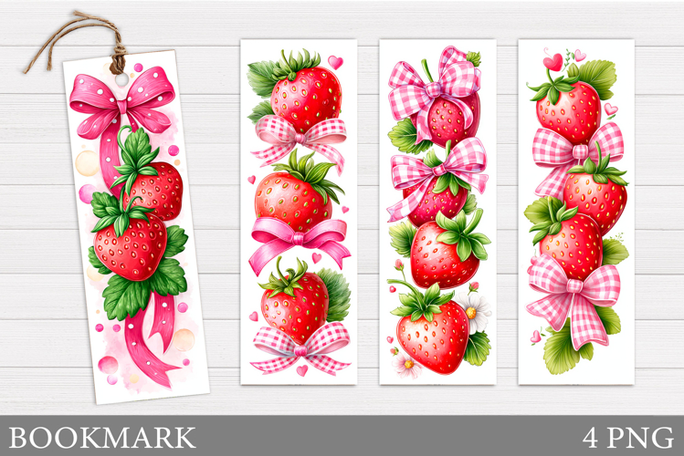 Strawberry Bookmark Design. Berries Bookmark Printable
