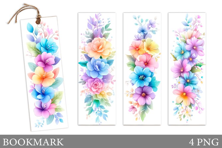 Floral Bookmark Design. Flowers Bookmark Sublimation