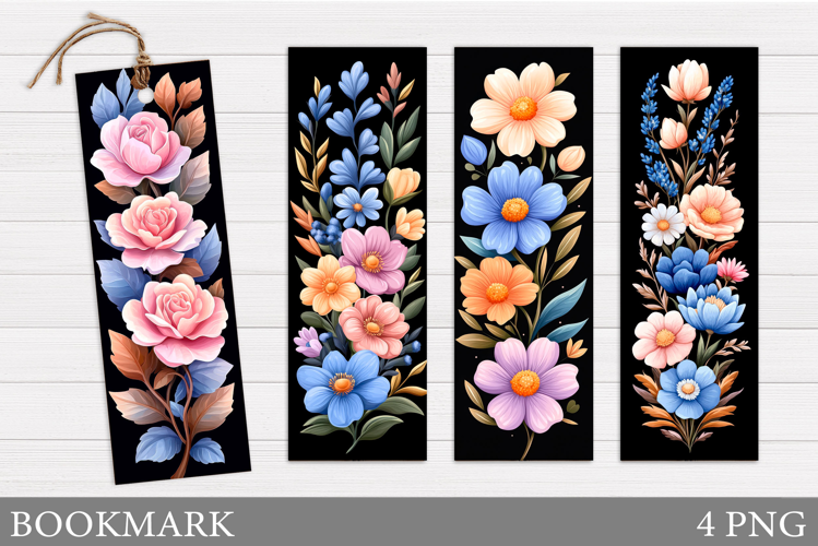 Floral Bookmark Design. Flowers Bookmark Sublimation