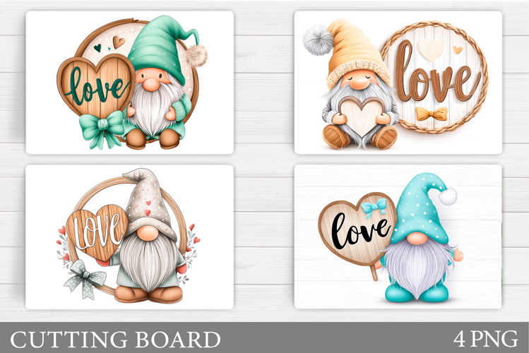 Valentines Gnome Cutting Board. Valentines Cutting Board